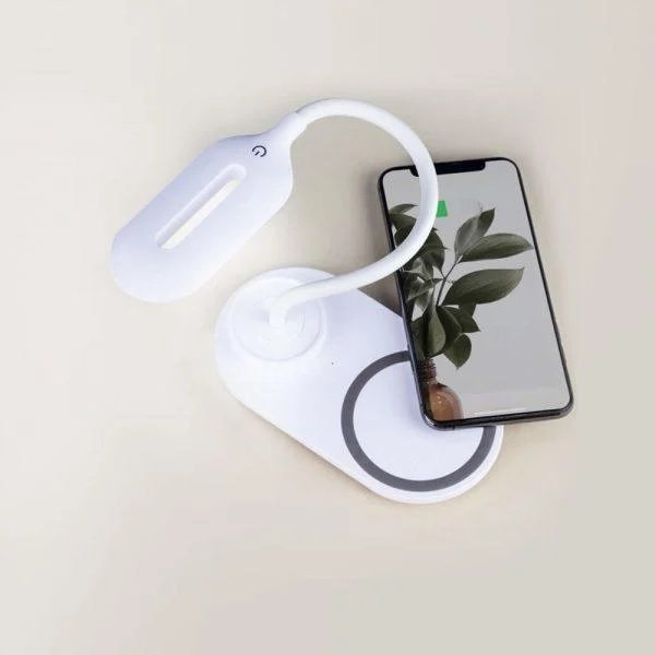 Настольная лампа с функцией беспроводной зарядки 2 в 1 (3 режима свечения)